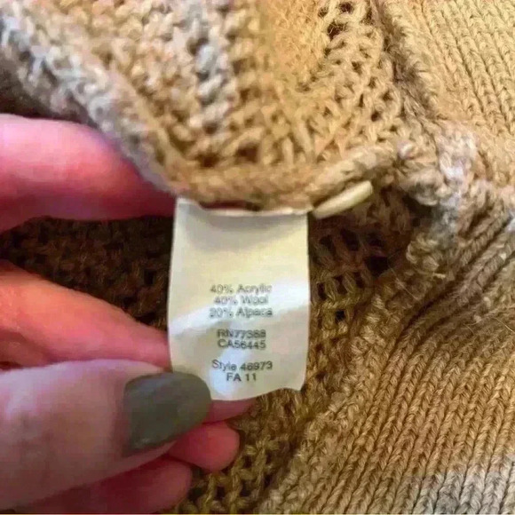 J. Crew Crochet Sweater Long Sleeve Round Neck Wool Alpaca Womens Size Large - Picture 7 of 9